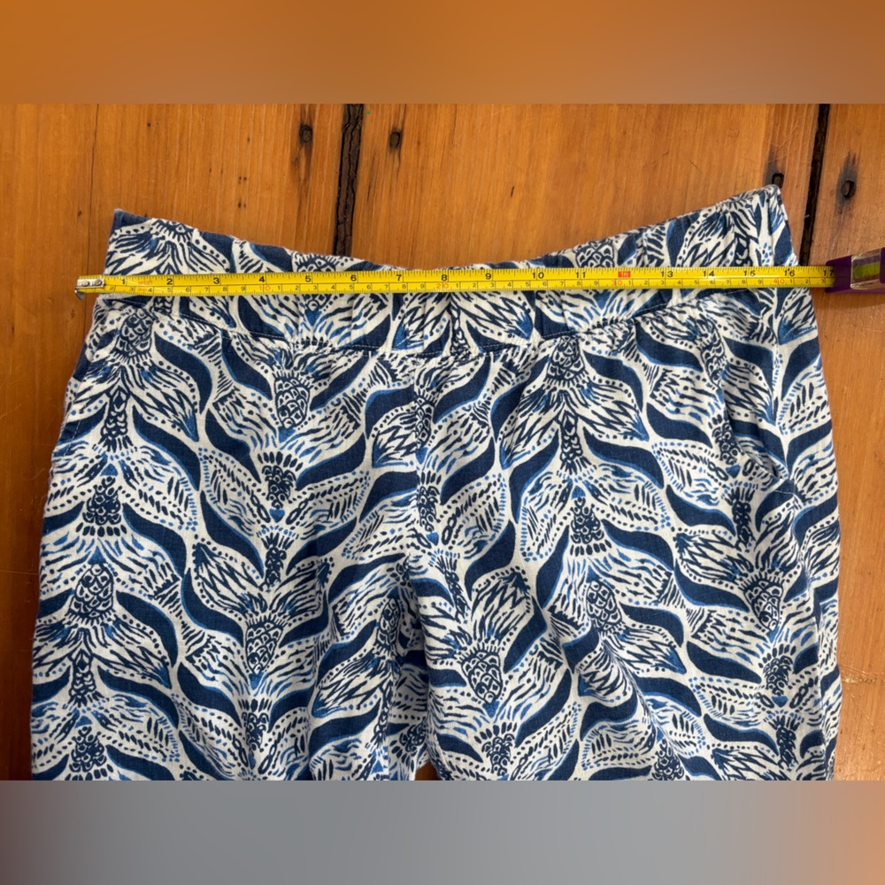 Lilly Pulitzer Bal Harbour Linen Palazzo Pant Navy Mermaids Tail Size Medium (M) - Picture 7 of 10